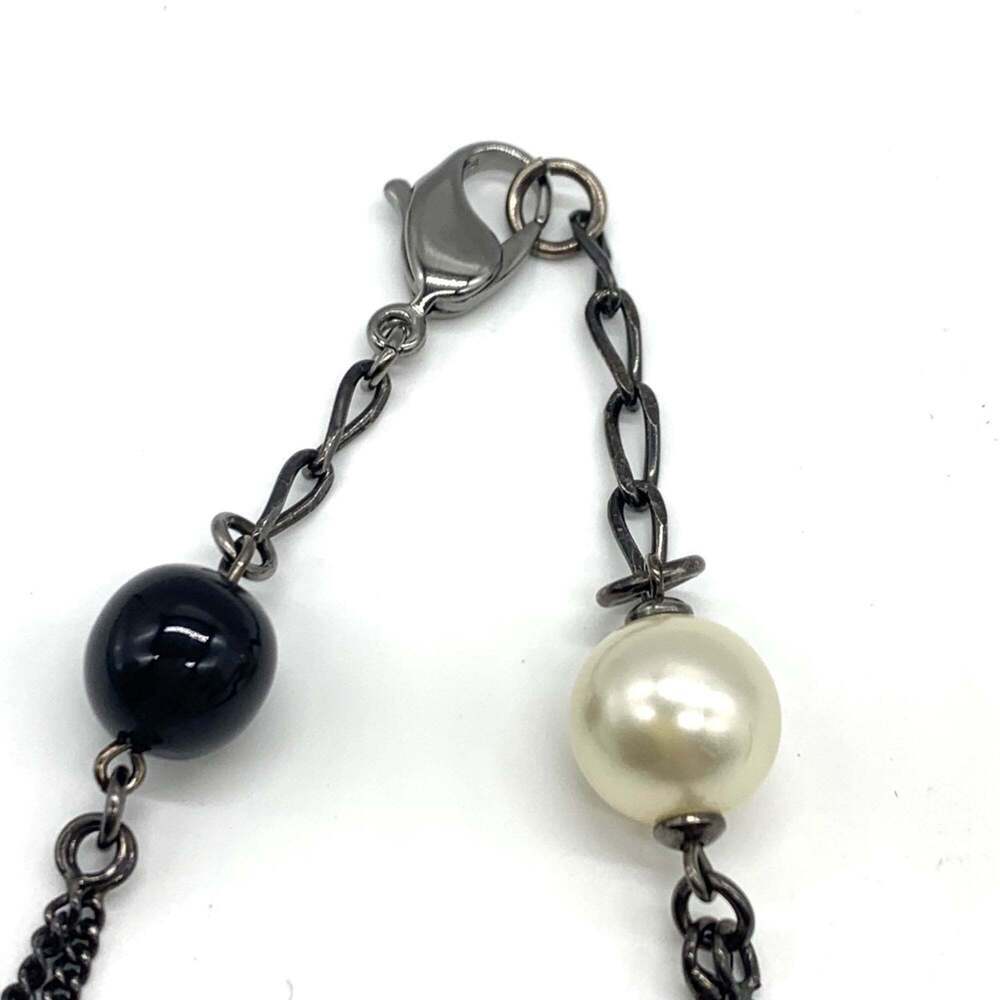 CHANEL Authentic Black Pearl Logo Necklace - Picture 3 of 6